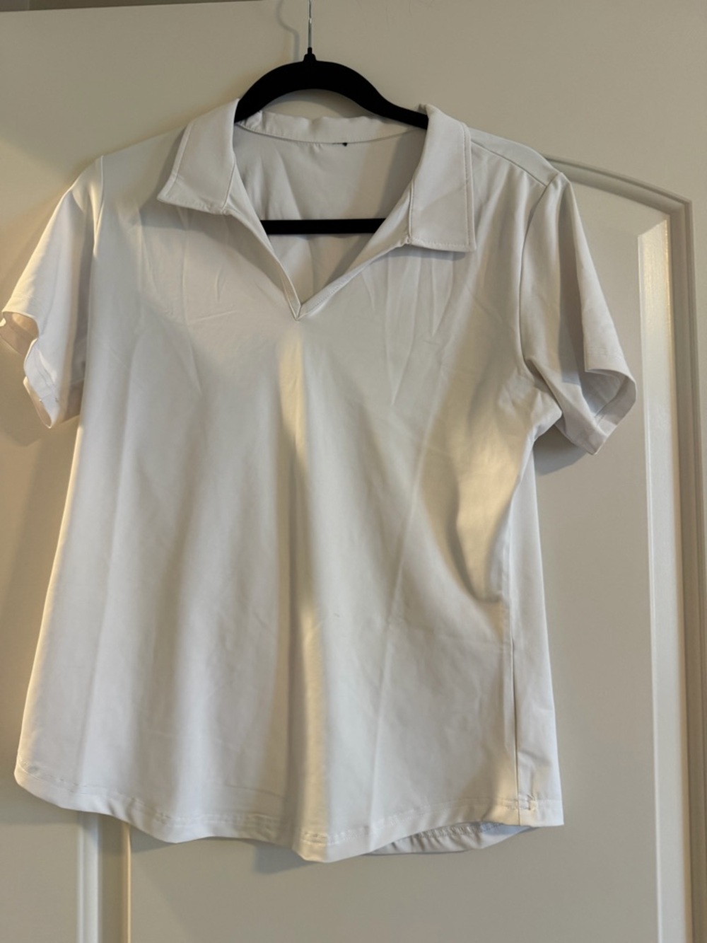 Classic White Short Sleeve Polo Top